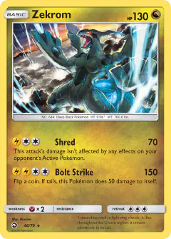 Zekrom Rare Holo card from Dragon Majesty