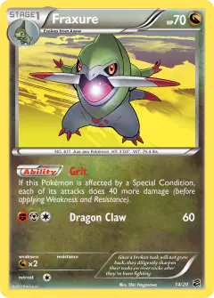 Fraxure Rare Holo card from Dragon Vault