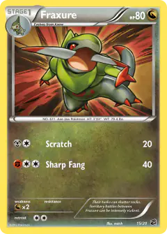 Fraxure Rare Holo card from Dragon Vault