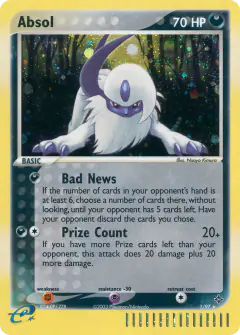 Absol Rare Holo card from Dragon