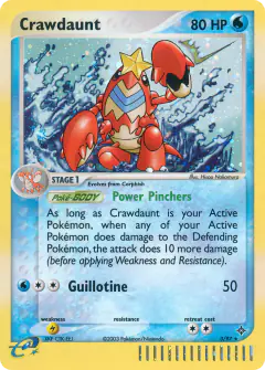 Crawdaunt Rare Holo card from Dragon