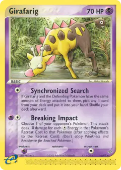 Girafarig Rare card from Dragon