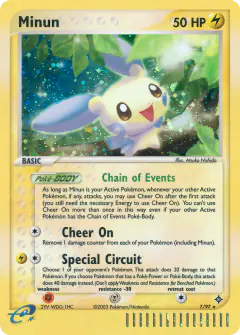 Minun Rare Holo card from Dragon