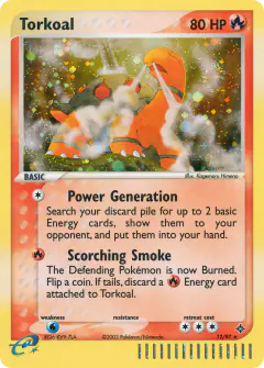 Torkoal Rare Holo card from Dragon