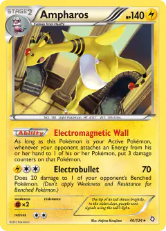 Ampharos Rare Holo card from Dragons Exalted