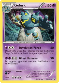 Golurk Rare Holo card from Dragons Exalted