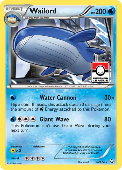 Wailord Rare Holo card from Dragons Exalted