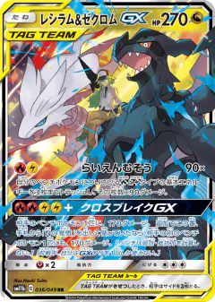 Reshiram & Zekrom-GX Double Rare (RR) card from Dream League