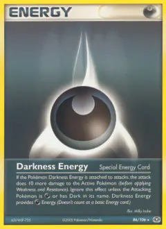 Darkness Energy Rare card from Emerald