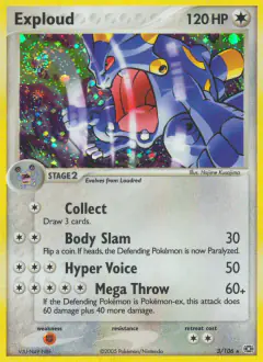 Exploud Rare Holo card from Emerald