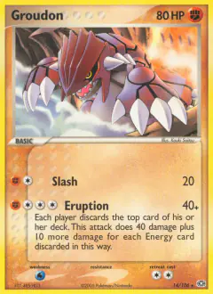 Groudon Rare card from Emerald
