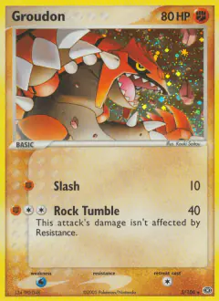 Groudon Rare Holo card from Emerald