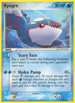 Kyogre Rare card from Emerald