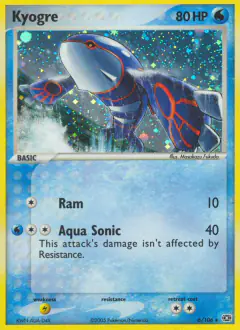Kyogre Rare Holo card from Emerald