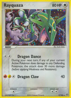 Rayquaza Rare Holo card from Emerald