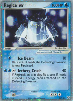 Regice ex Rare Holo EX card from Emerald