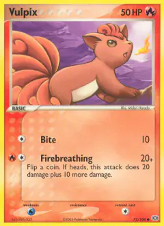 Vulpix Common card from Emerald