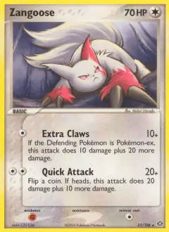 Zangoose Rare card from Emerald