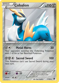 Cobalion Rare Holo card from Emerging Powers