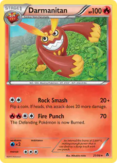 Darmanitan Rare card from Emerging Powers