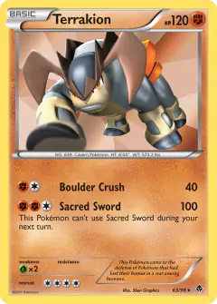 Terrakion Rare Holo card from Emerging Powers