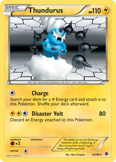 Thundurus Rare Holo card from Emerging Powers