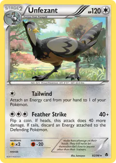 Unfezant Rare card from Emerging Powers