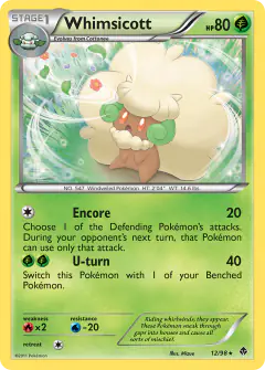 Whimsicott Rare card from Emerging Powers