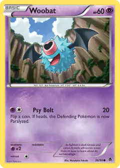 Woobat Common card from Emerging Powers