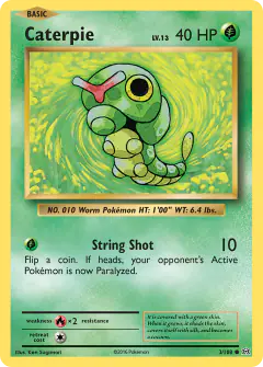 Caterpie Common card from Evolutions