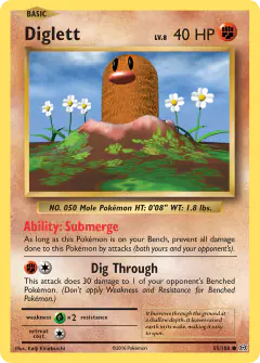 Diglett Common card from Evolutions