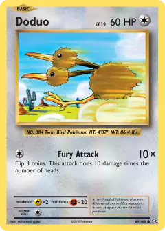 Doduo Common card from Evolutions