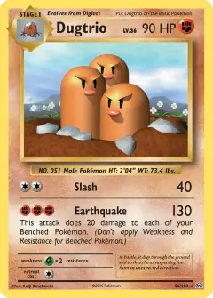 Dugtrio Rare card from Evolutions