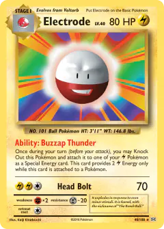 Electrode Rare card from Evolutions