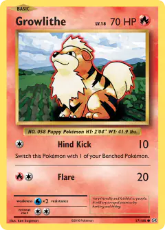 Growlithe Common card from Evolutions