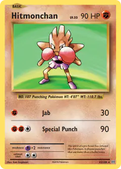 Hitmonchan Rare Holo card from Evolutions