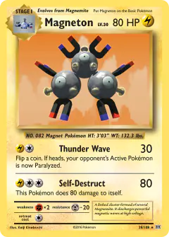 Magneton Rare Holo card from Evolutions