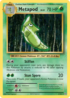 Metapod Uncommon card from Evolutions