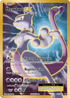 Mewtwo-EX Rare Ultra card from Evolutions