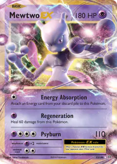 Mewtwo-EX Rare Holo EX card from Evolutions
