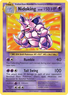Nidoking Rare Holo card from Evolutions