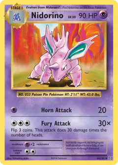 Nidorino Uncommon card from Evolutions