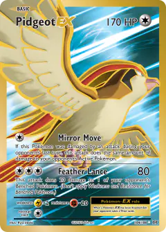 Pidgeot-EX Rare Ultra card from Evolutions
