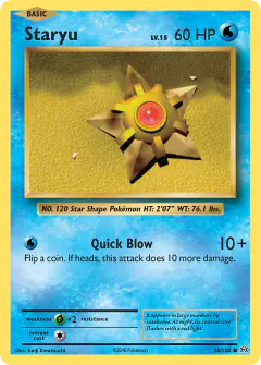 Staryu Common card from Evolutions