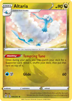 Altaria Rare card from Evolving Skies