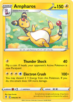 Ampharos Rare card from Evolving Skies