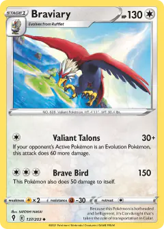 Braviary Uncommon card from Evolving Skies