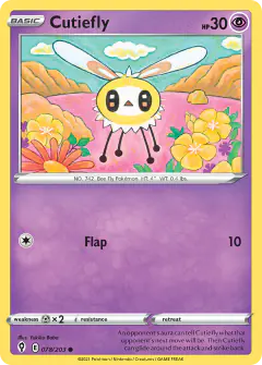 Cutiefly Common card from Evolving Skies