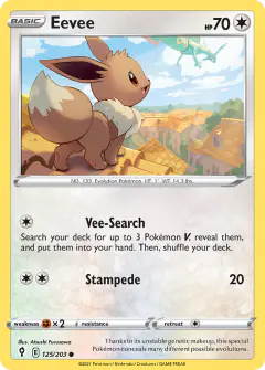 Eevee Common card from Evolving Skies