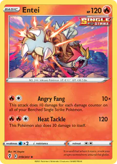 Entei Rare Holo card from Evolving Skies